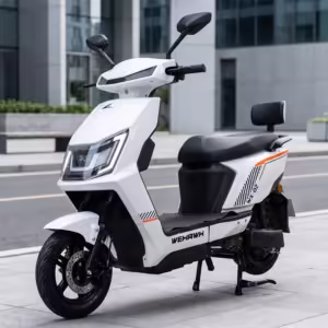 Scooter elétrica WeHawk WX-05 branca, vista de perfil